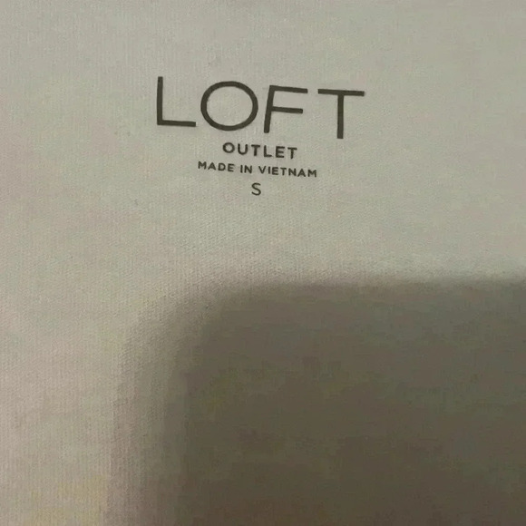 Loft Outlet | Cream Long Sleeve Lace Front Top | Size S - Picture 3 of 3